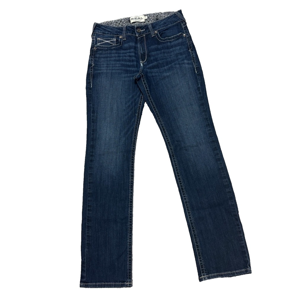 Ariat Jeans Womens 32XL (~33x36.5) Mid Rise Straight Dark Blue Equestrian Ranch